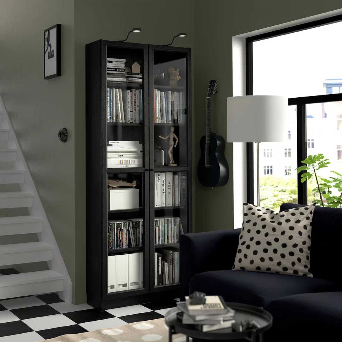 IKEA BILLY BOOKSHELF WITH GLASS DOORS-NEED GONE ASAP!