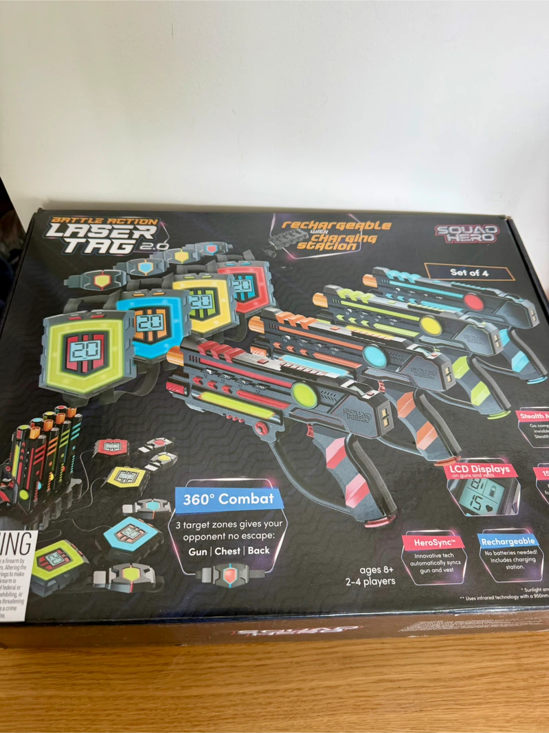 Squad Hero Rechargeable Laser Tag 360 Combat Set of 4 - photo 2