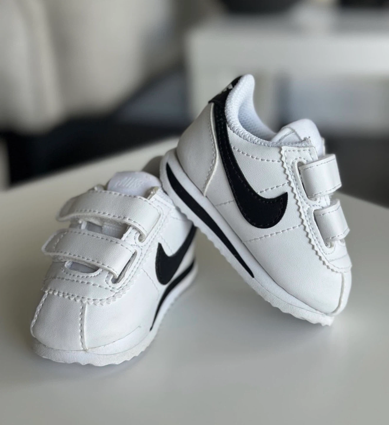 Nike Cortez Shoes Size 2C White/Black