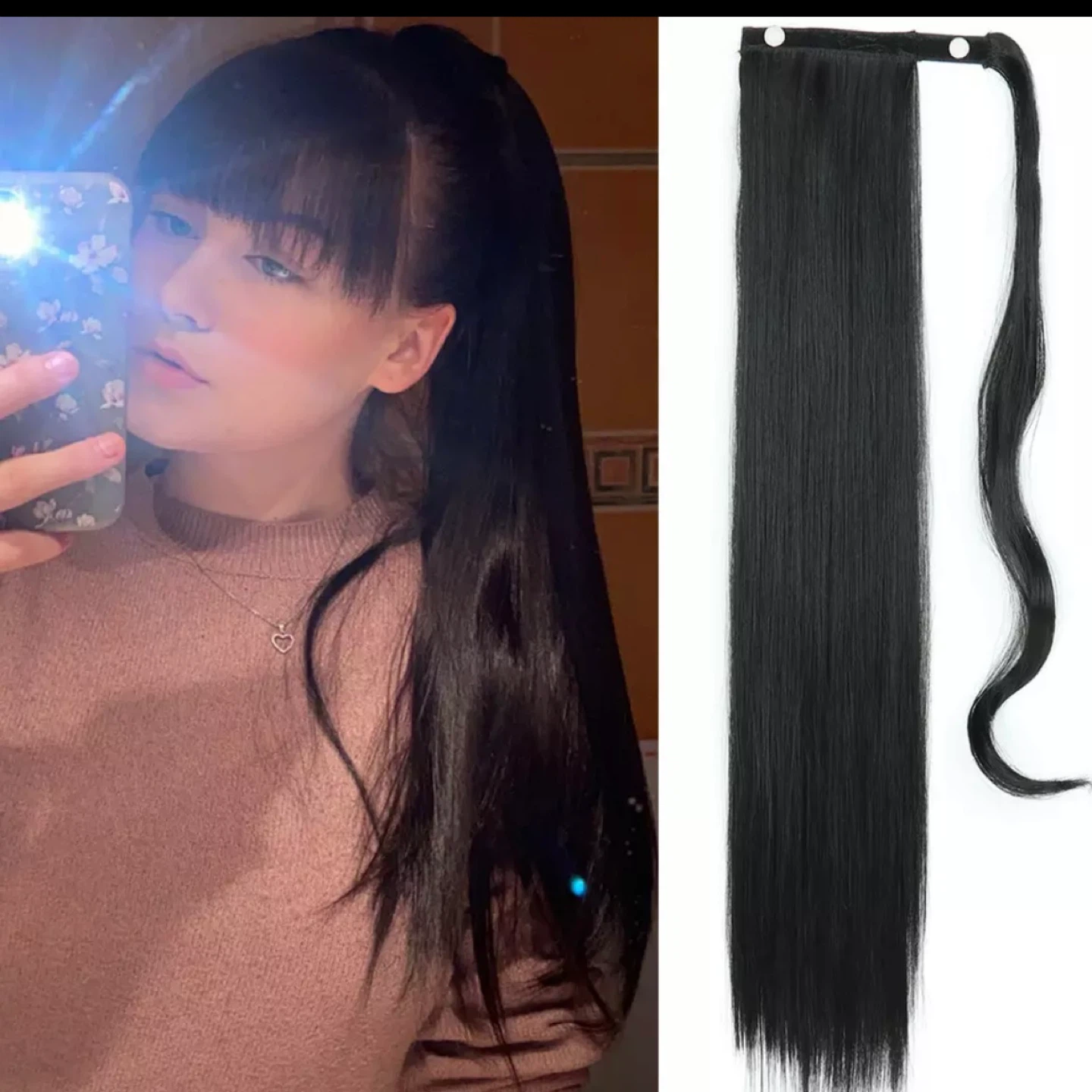 Black Ponytail Hair Extension
