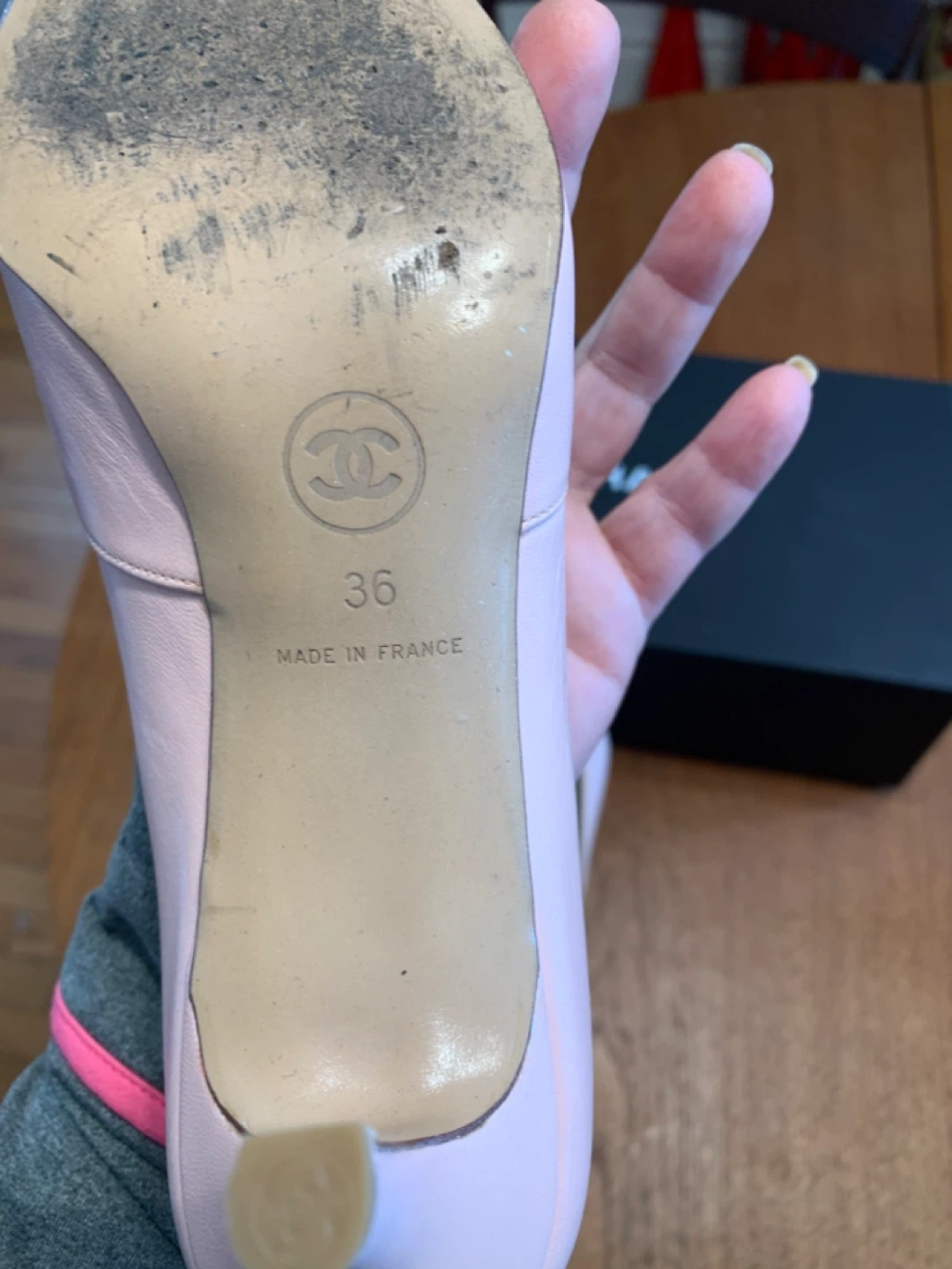 Chanel Pink & White Cap Toe Heels Size 36 - photo 4