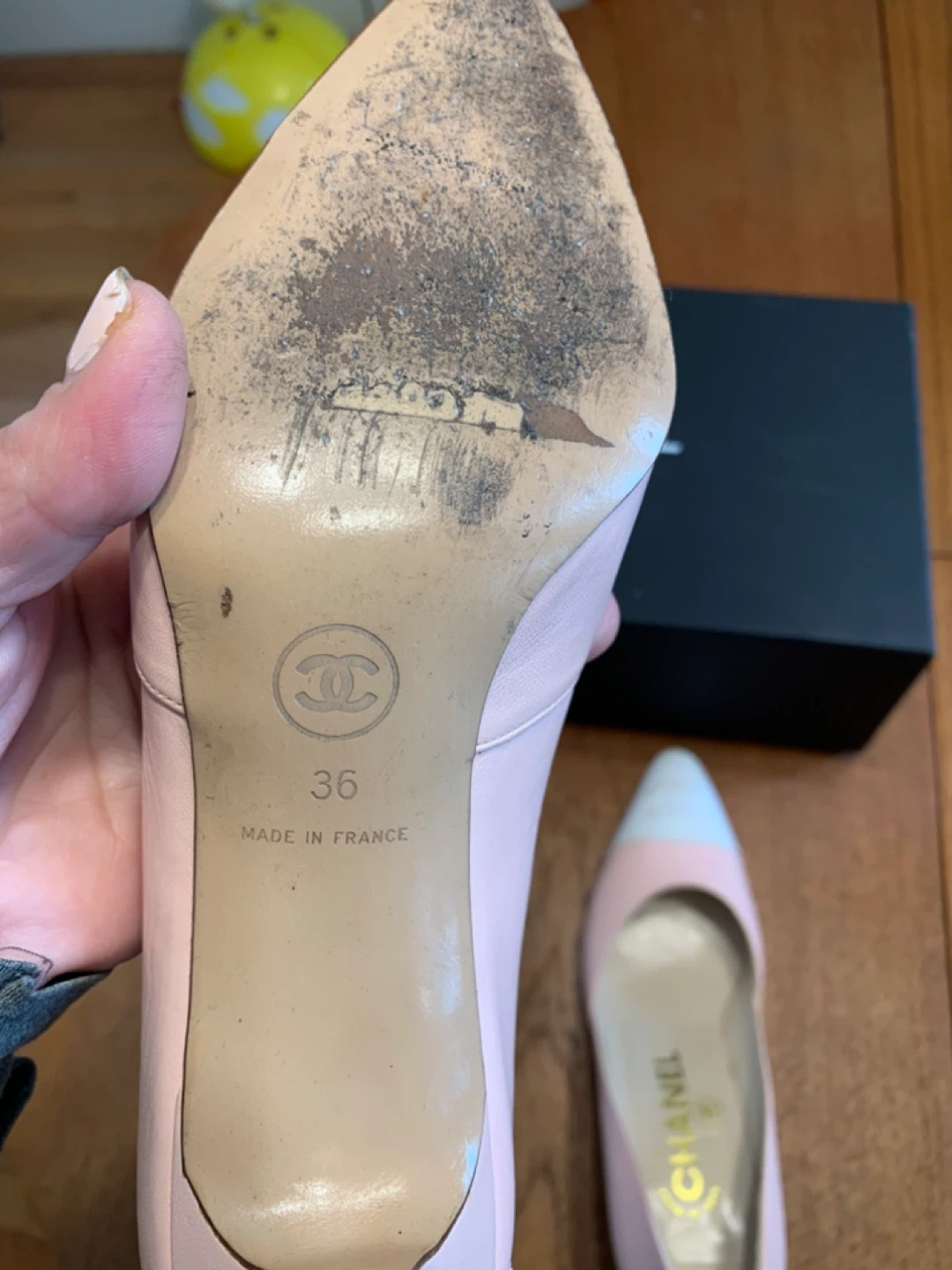 Chanel Pink & White Cap Toe Heels Size 36 - photo 5