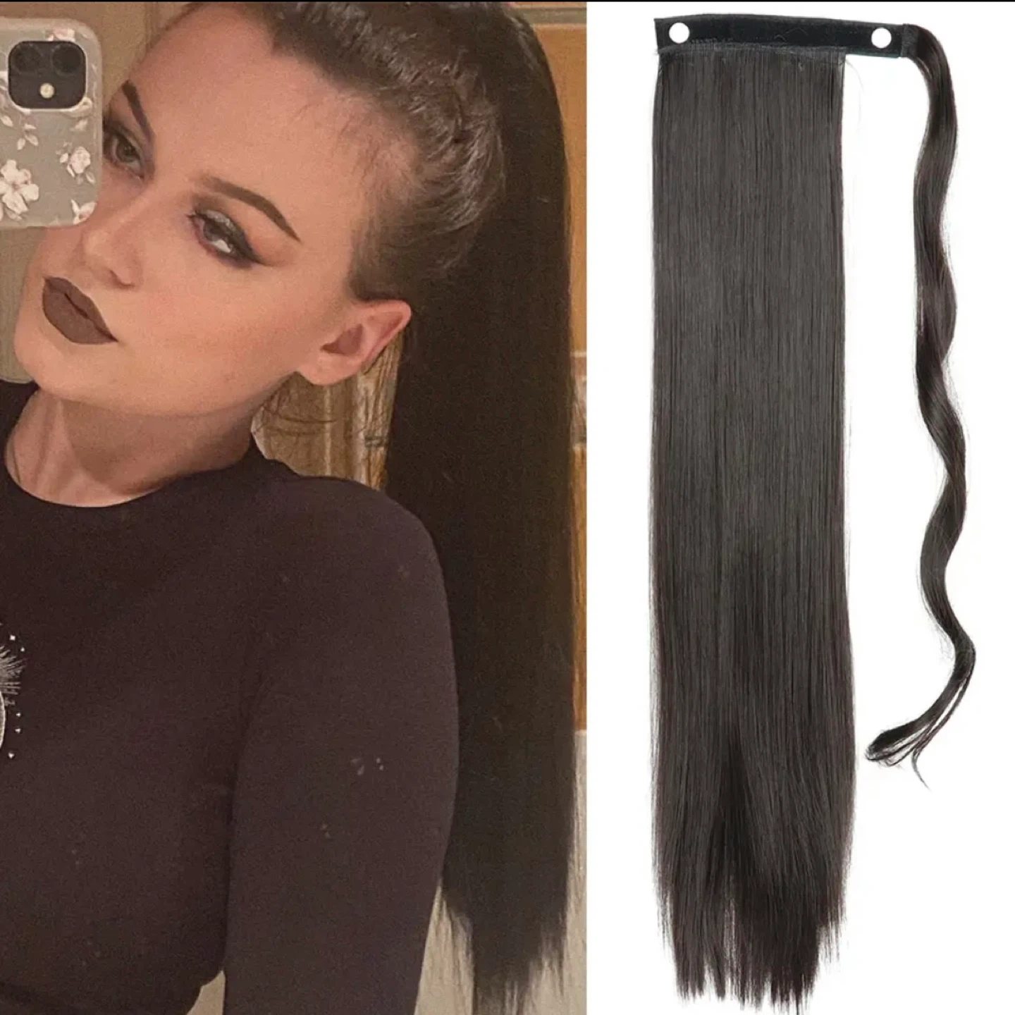 Black Wrap Around Ponytail Hair Extension