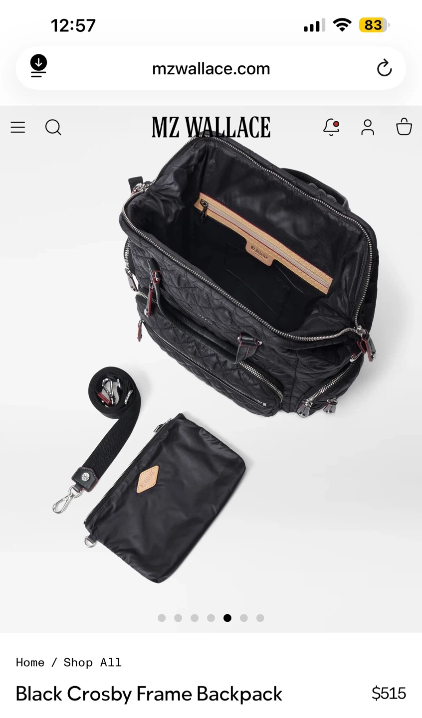 MZ Wallace Black Crosby Frame Backpack - photo 5