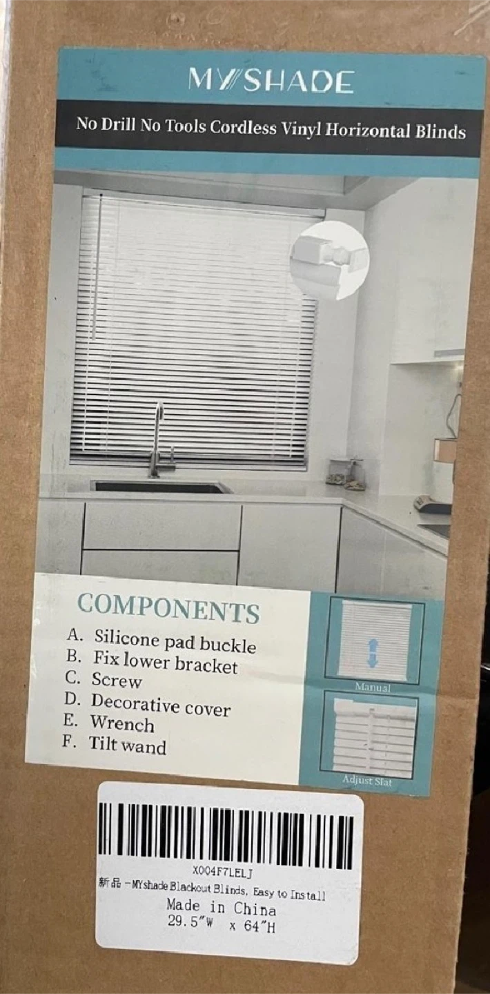 MyShade Cordless Vinyl Blinds, (29.5" W x 64" H) - photo 5
