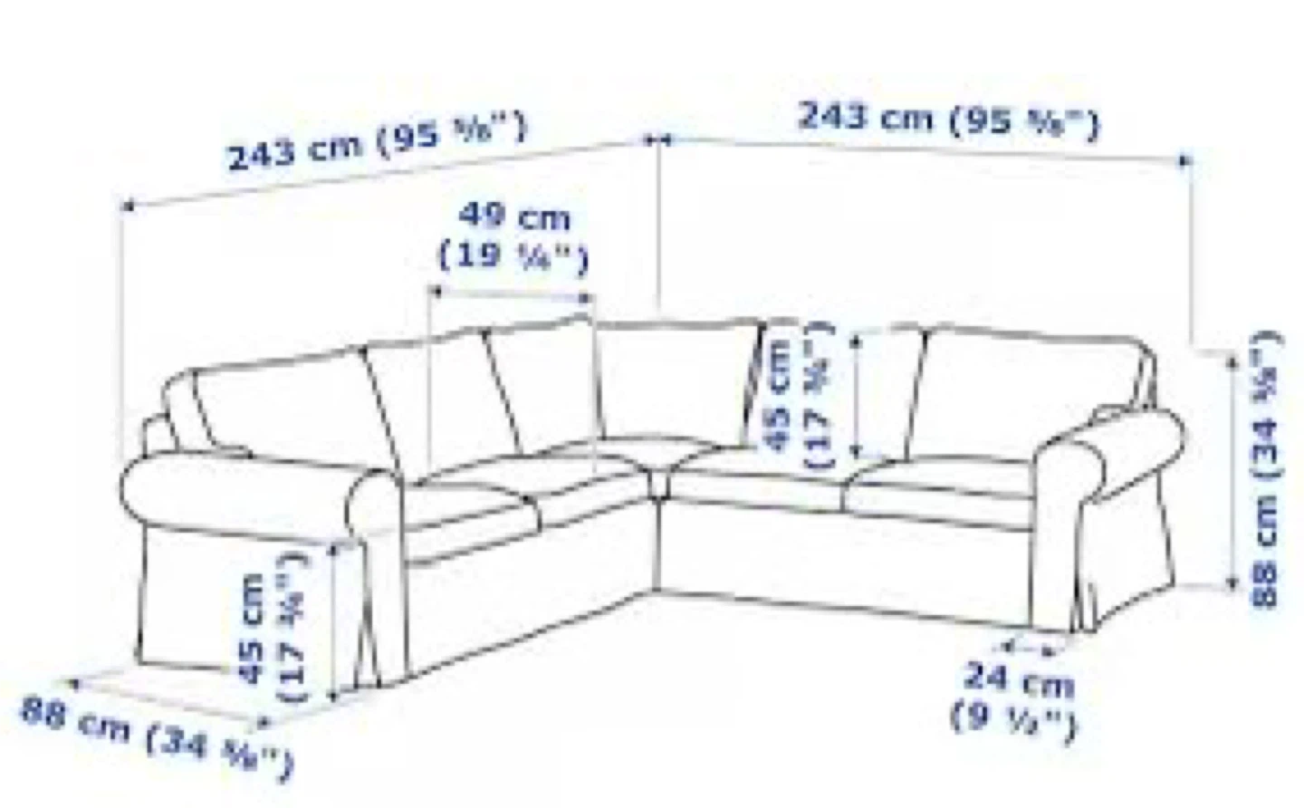 IKEA ektorp Sectional Sofa - Navy Blue - photo 2