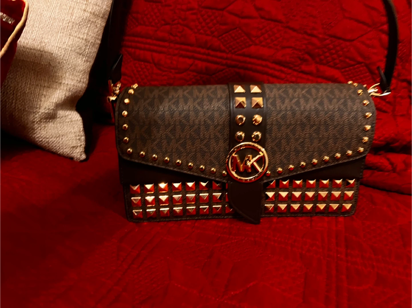 Michael Michael Kors Greenwich Med Shoulder Bag Chocolate Brown - photo 2