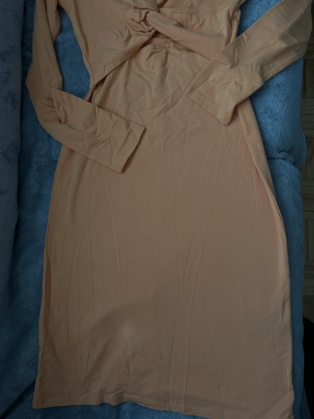 ICONË Long Sleeve Twisted Midi Dress - Peach - TP/XS - photo 2