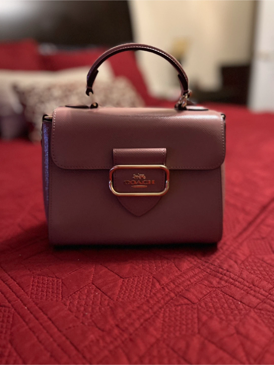 Coach Pink Leather Top Handle Satchel Handbag