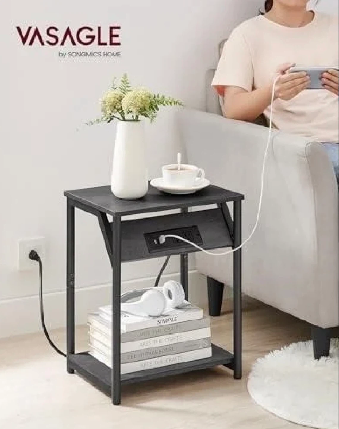 LEnd Table with Charging Station (minor dent) - photo 2
