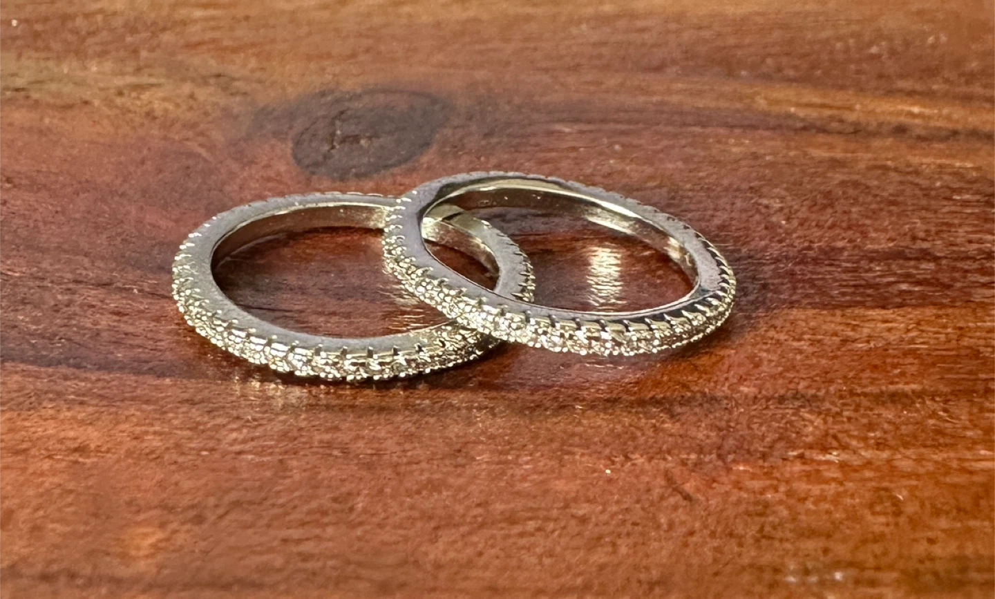 Stackable Silver CZ Eternity Rings