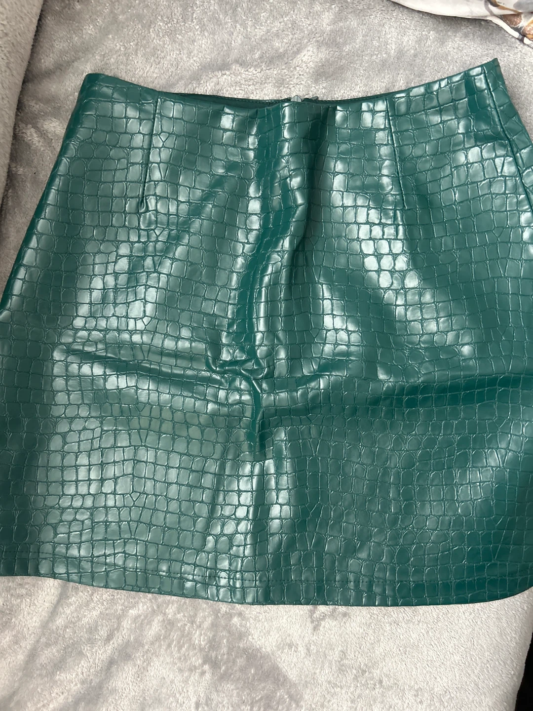 Dynamite Green Faux Croc Mini Skirt Size 5