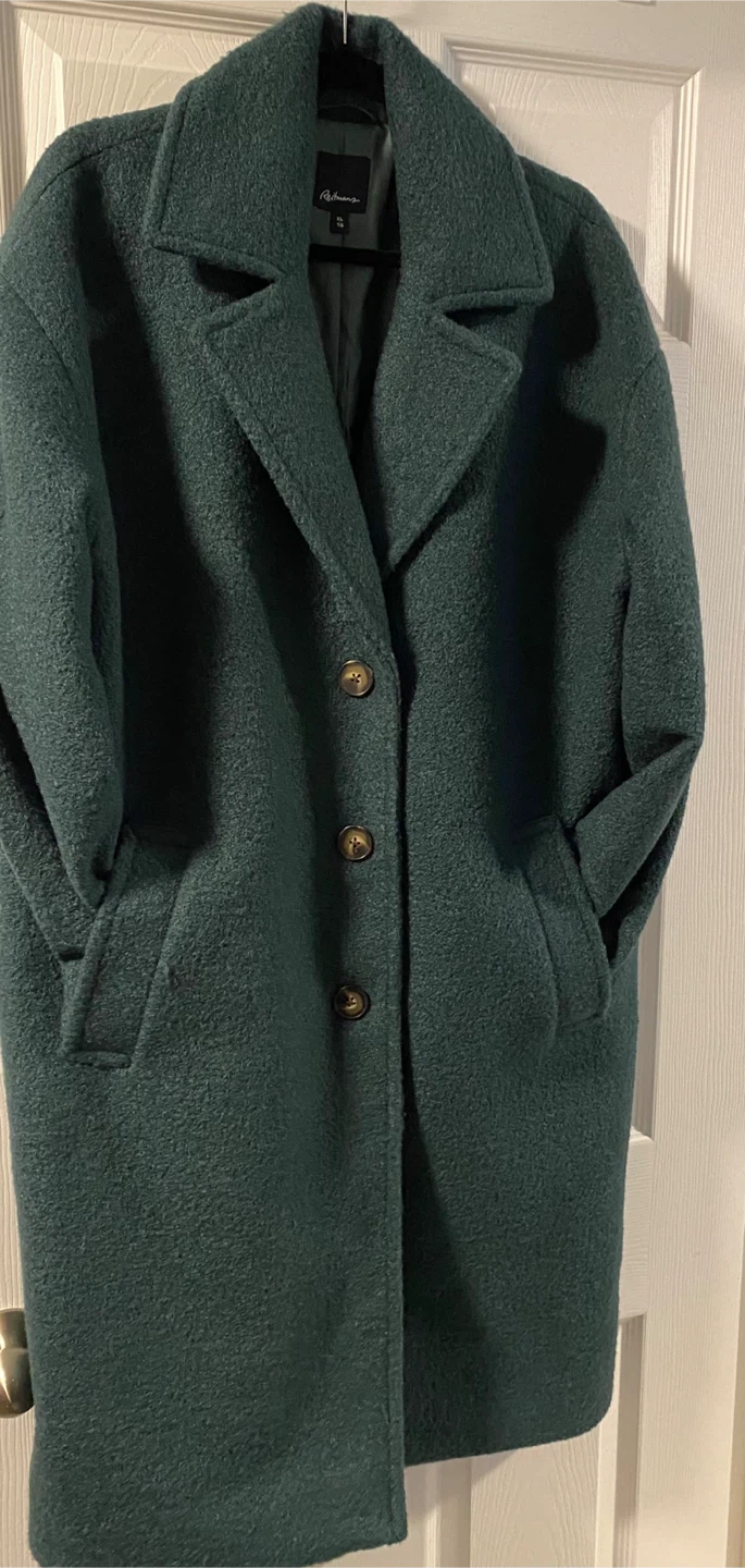 Reitmans Women's Green Wool Blend Coat Size XL