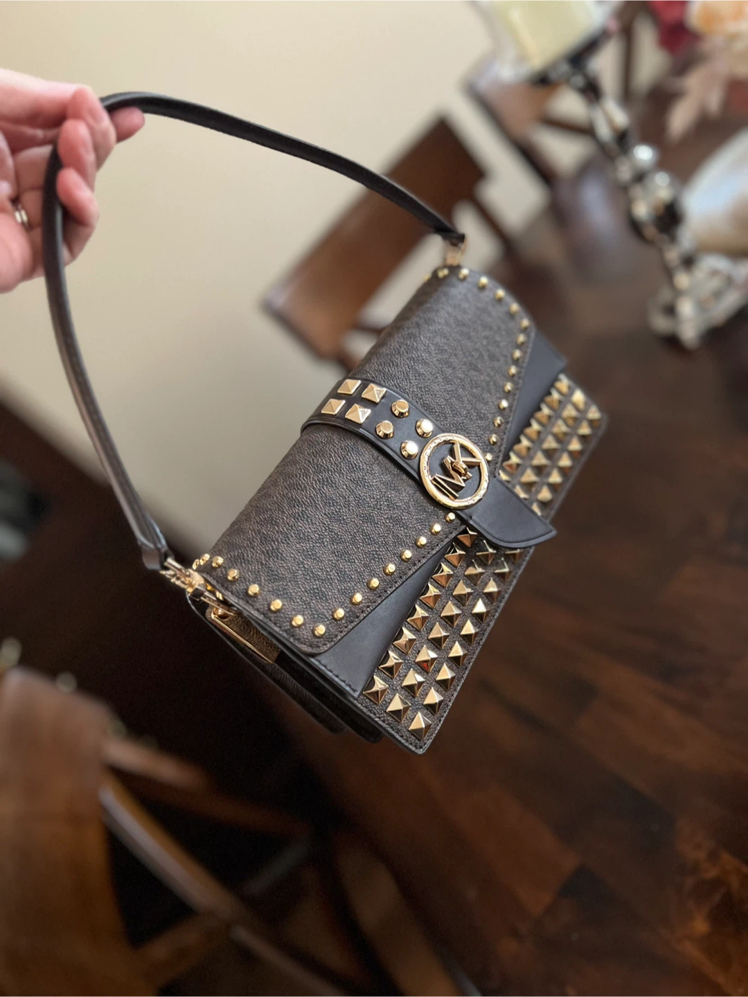 Michael Michael Kors Greenwich Med Shoulder Bag Chocolate Brown - photo 5