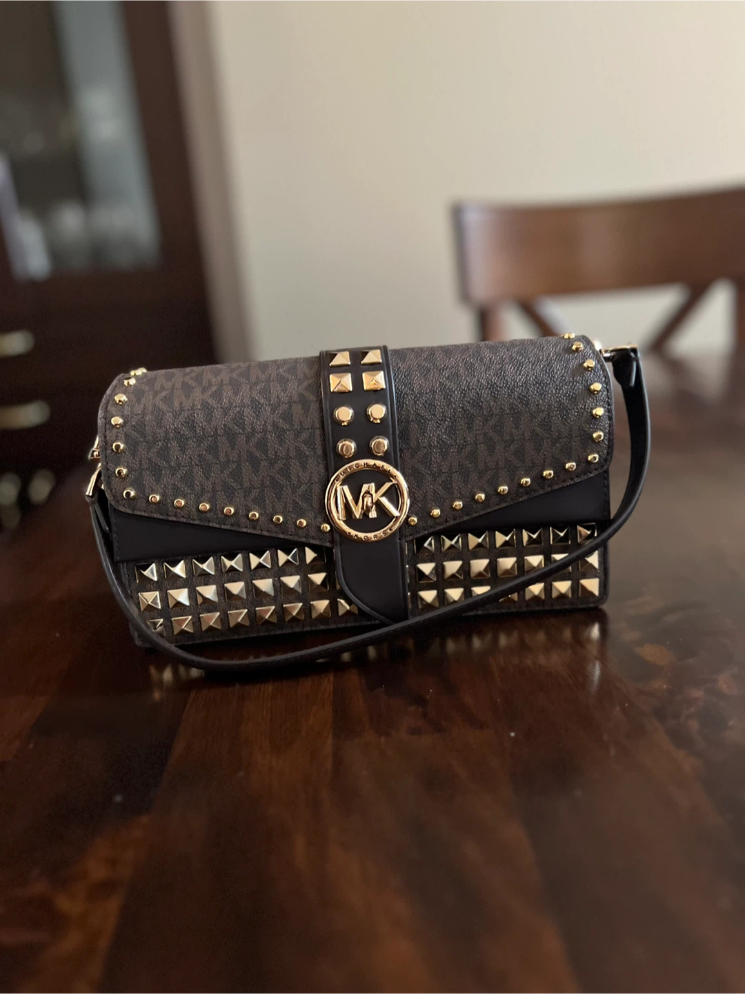 Michael Michael Kors Greenwich Med Shoulder Bag Chocolate Brown - photo 3