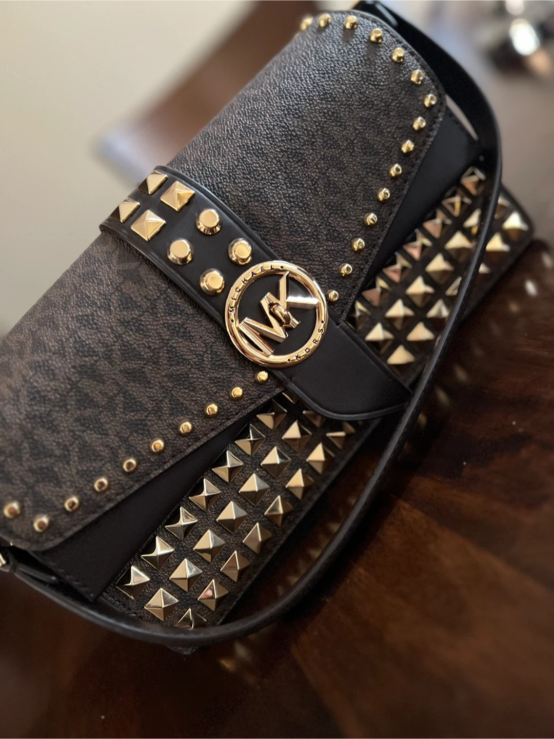 Michael Michael Kors Greenwich Med Shoulder Bag Chocolate Brown - photo 4
