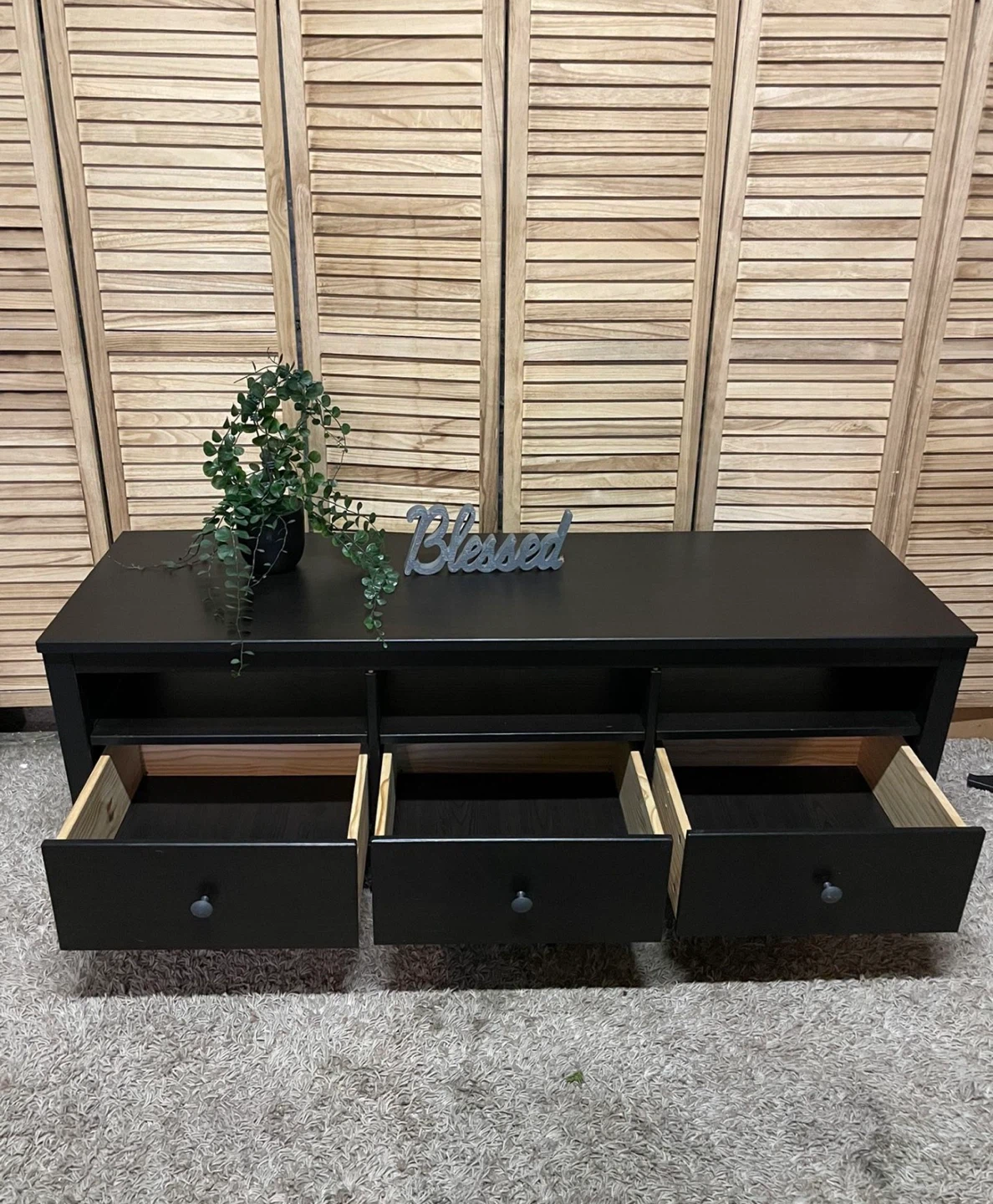 Black TV Stand with Drawers - photo 3