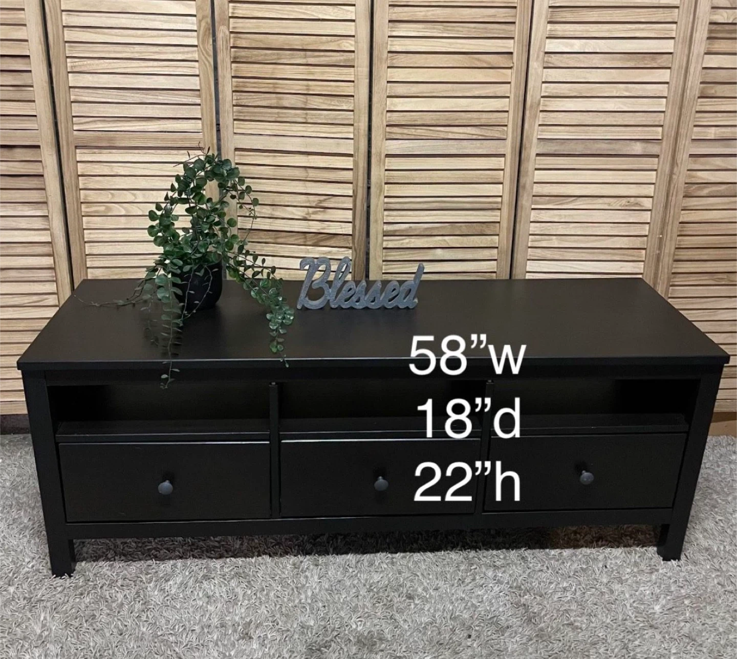 Black TV Stand with Drawers - photo 4