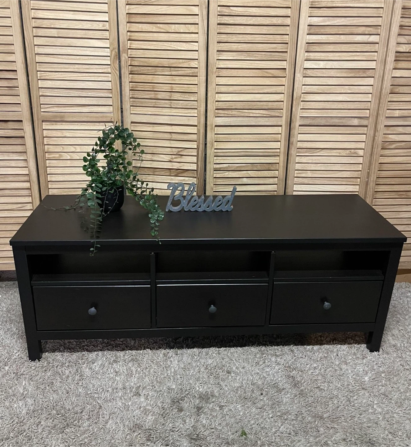 Black TV Stand with Drawers