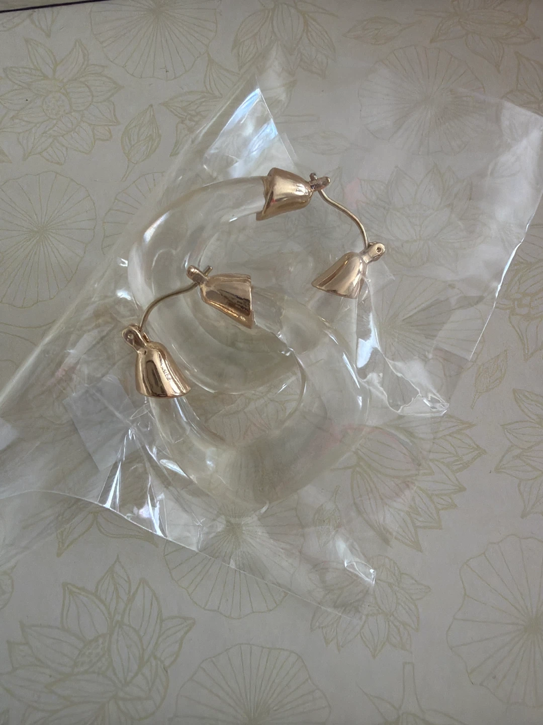 Gold Bell Hoop Earrings - photo 2