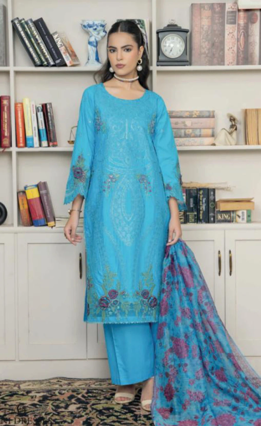 Women's Embroidered 3-Piece Lawn Suit - photo 5