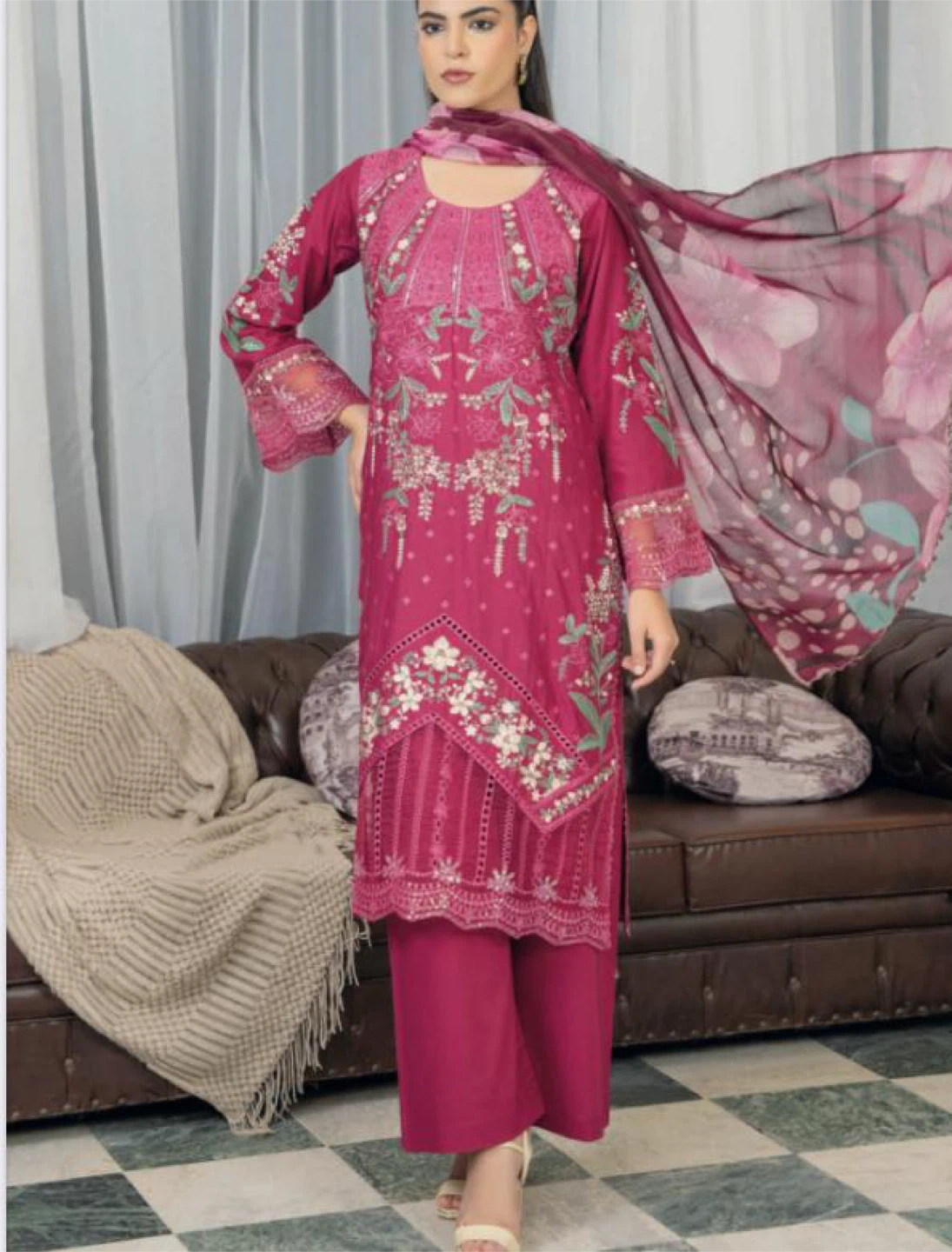 Women's Embroidered 3-Piece Lawn Suit - photo 3