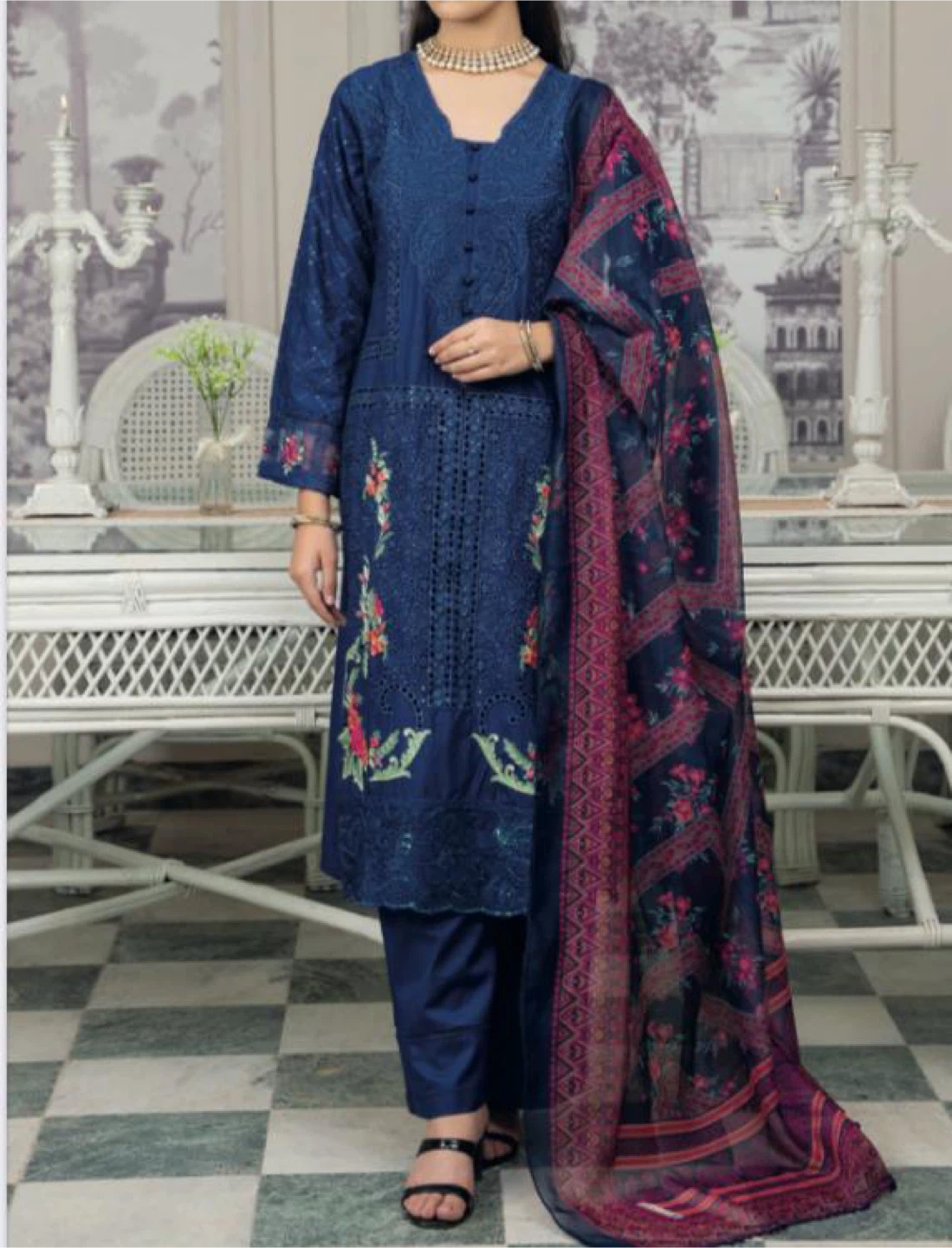 Women's Embroidered 3-Piece Lawn Suit