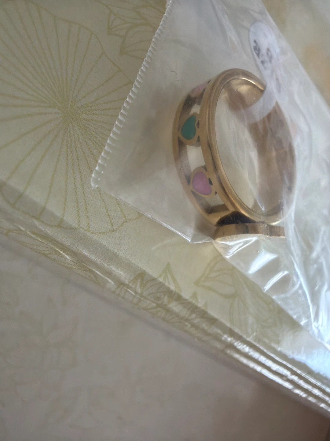 Gold Tone "Forever Love" Heart Ring Size 8 - photo 3