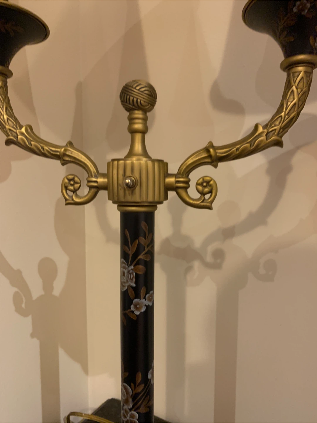 Pair of Decorative Table Lamps with Floral Accents - photo 5