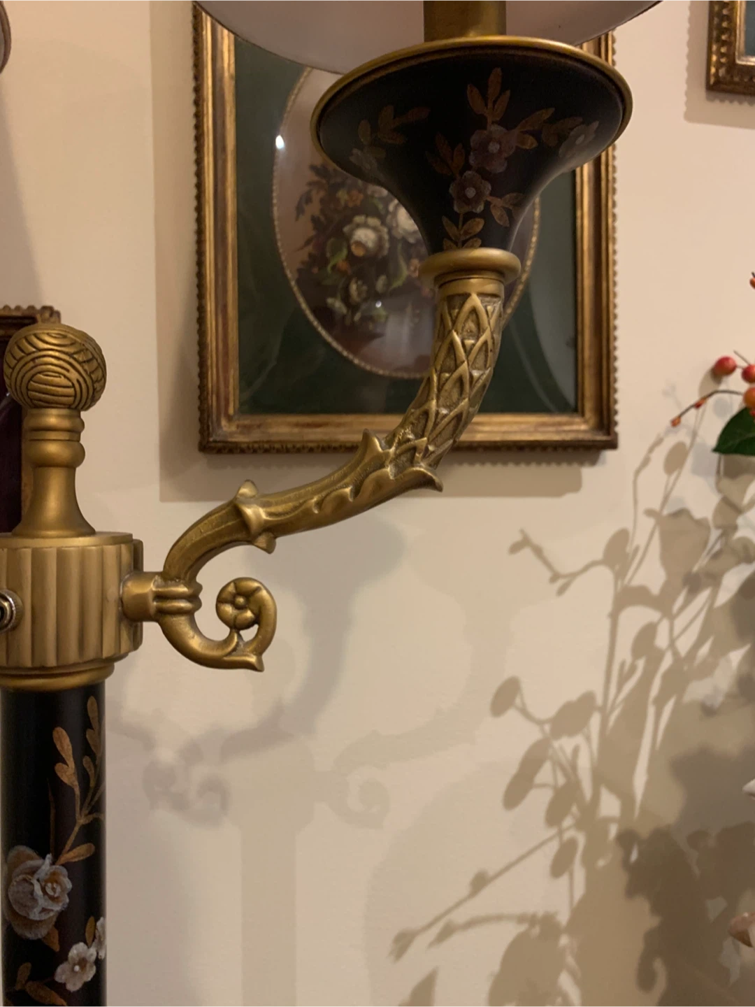 Pair of Decorative Table Lamps with Floral Accents - photo 2