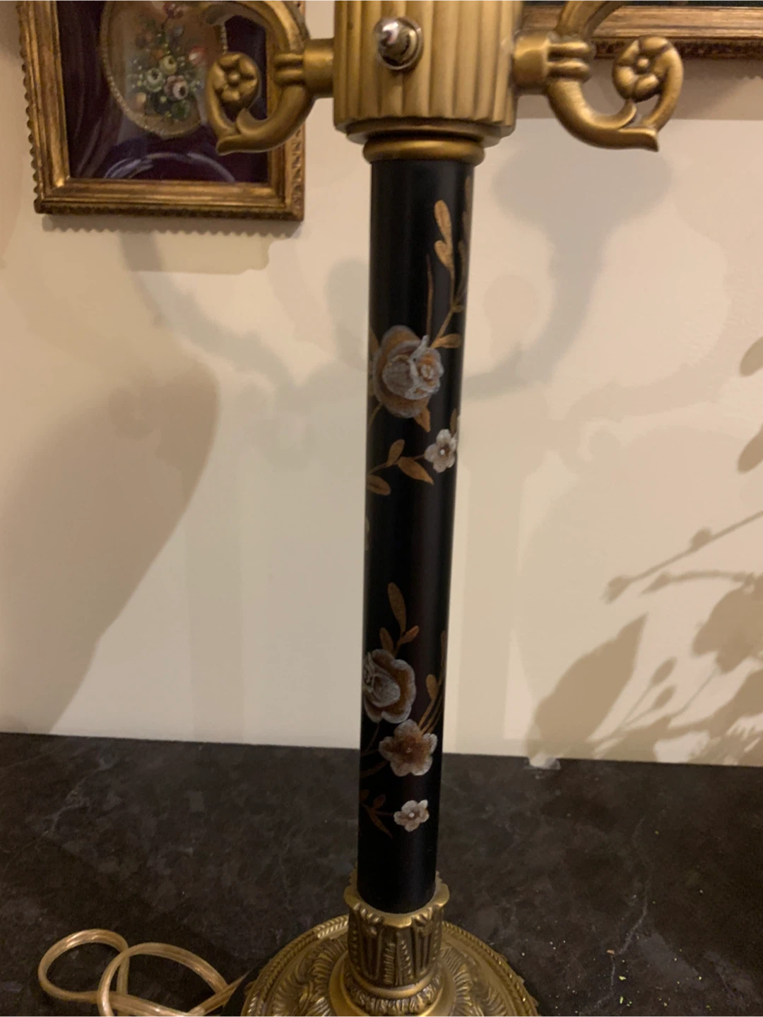 Pair of Decorative Table Lamps with Floral Accents - photo 3