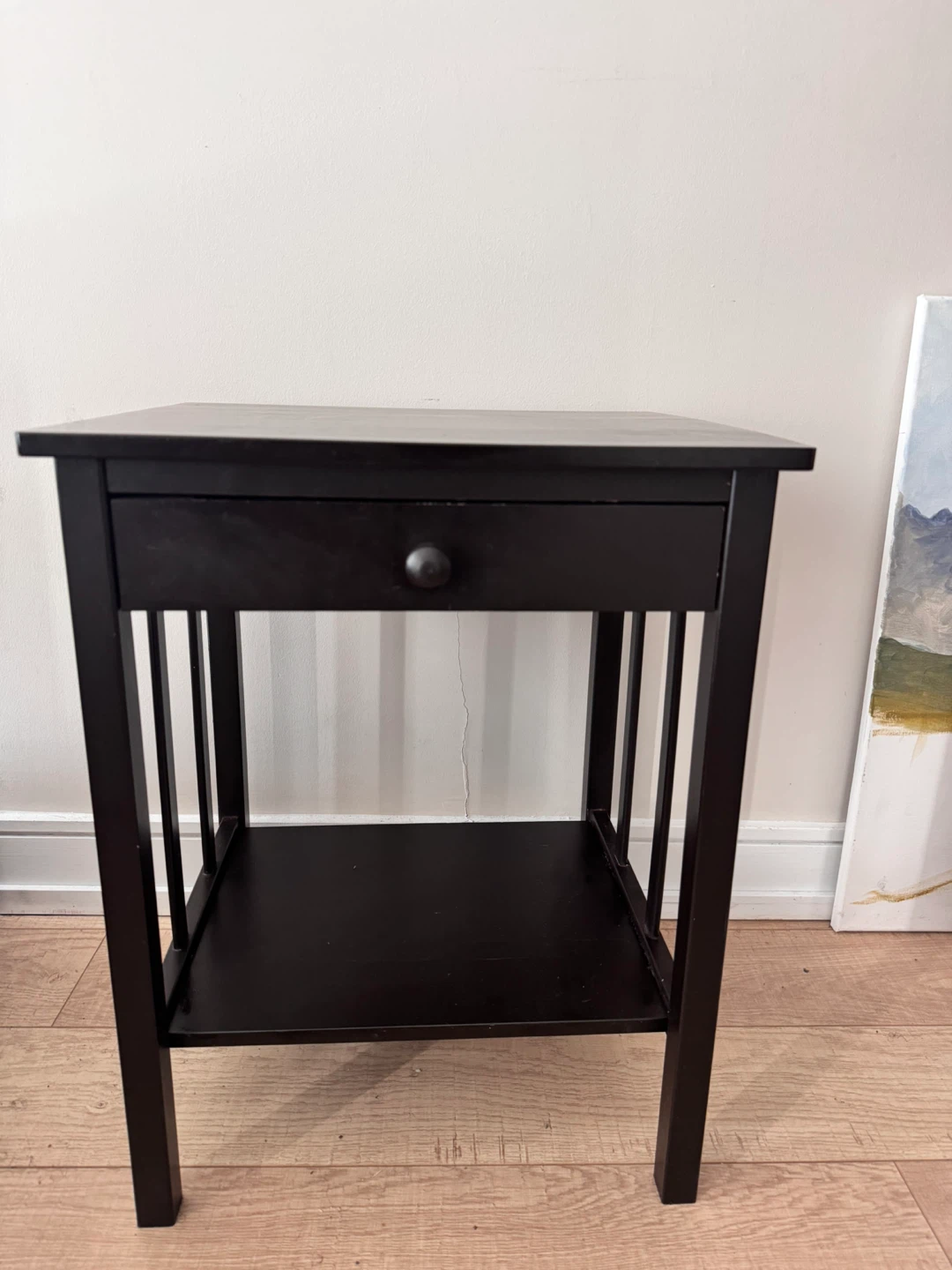 Dark Brown Nightstand with Drawer