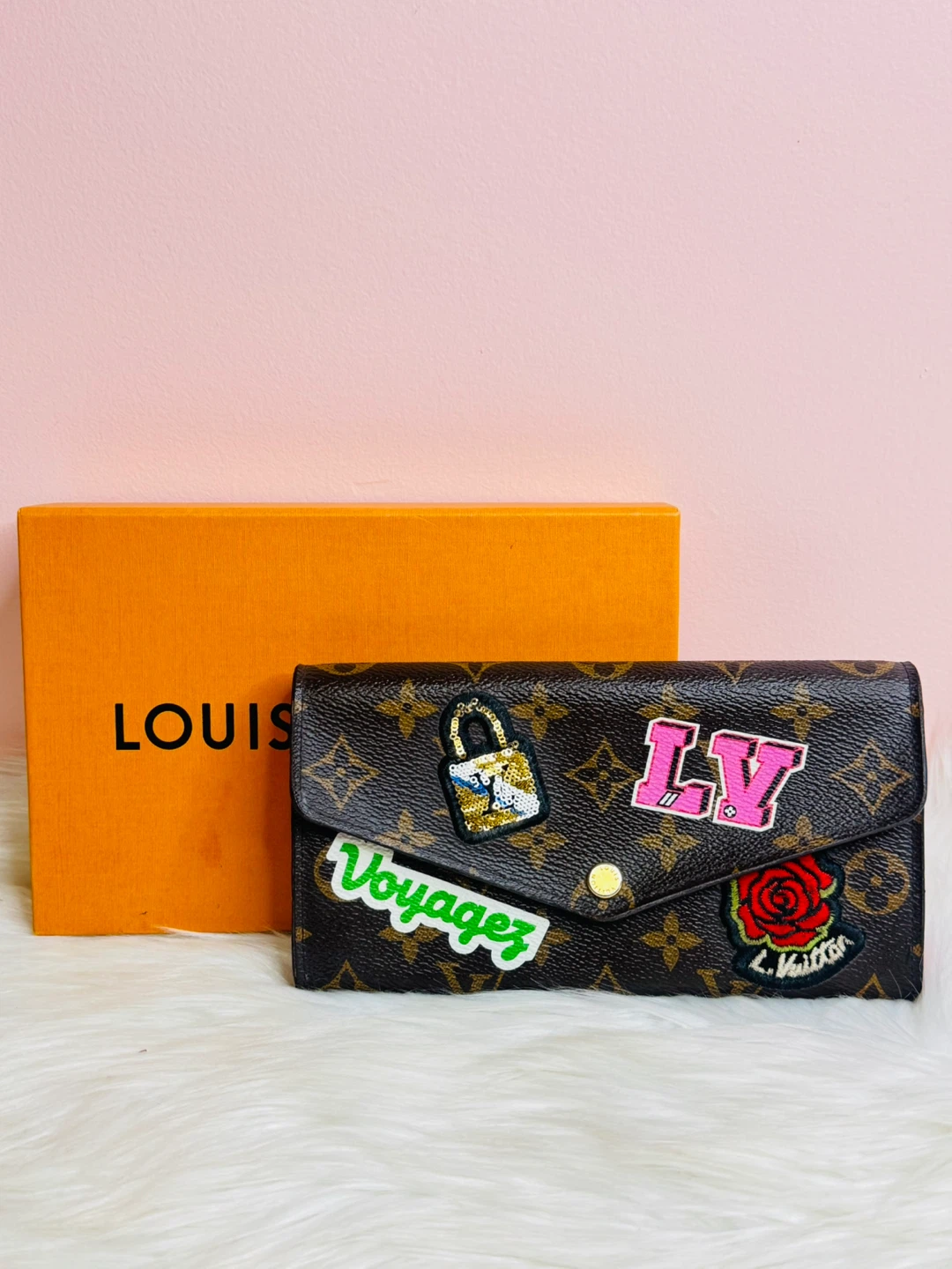 Louis Vuitton Monogram Wallet with Custom Patches