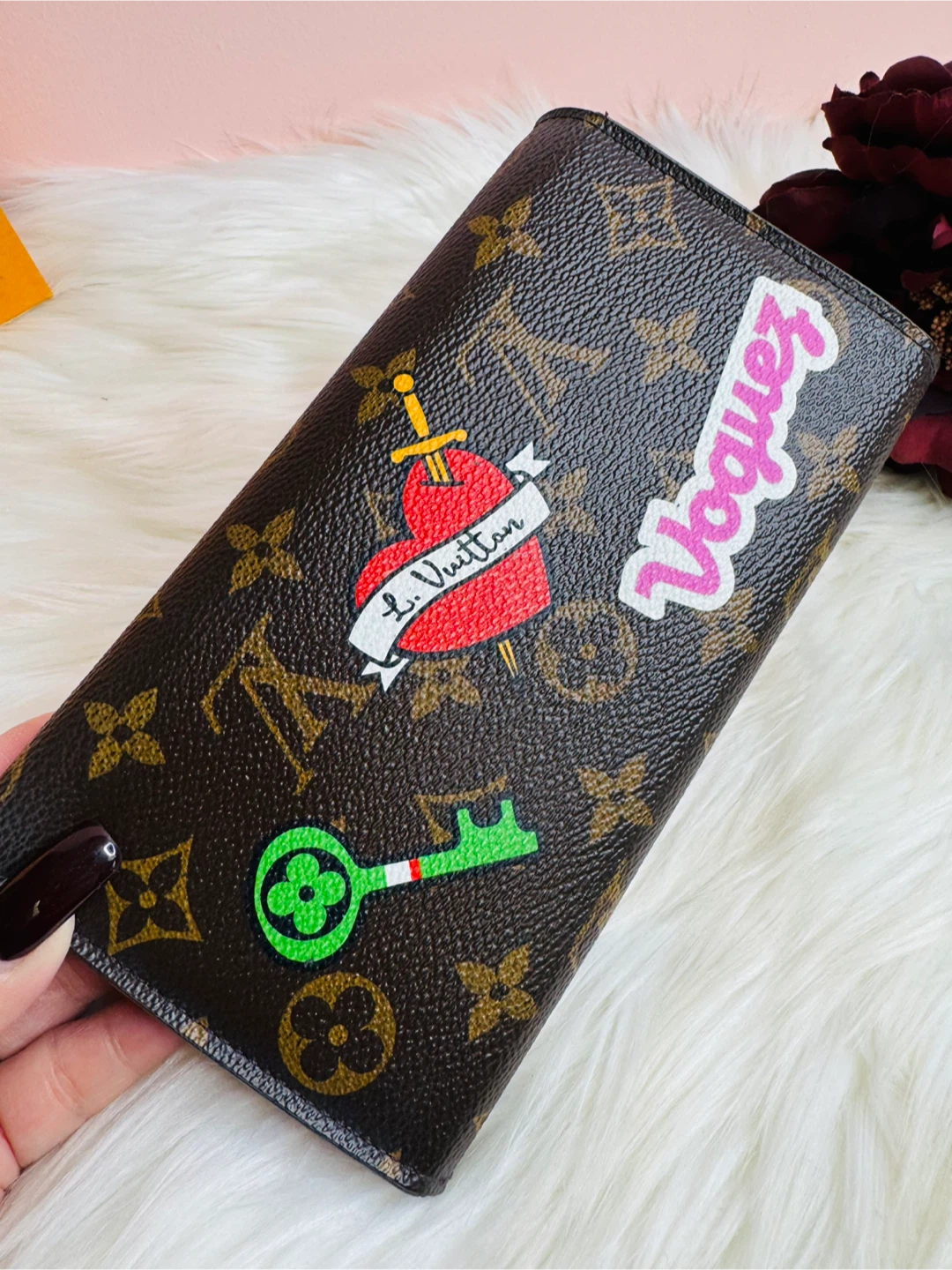 Louis Vuitton Monogram Wallet with Custom Patches - photo 3