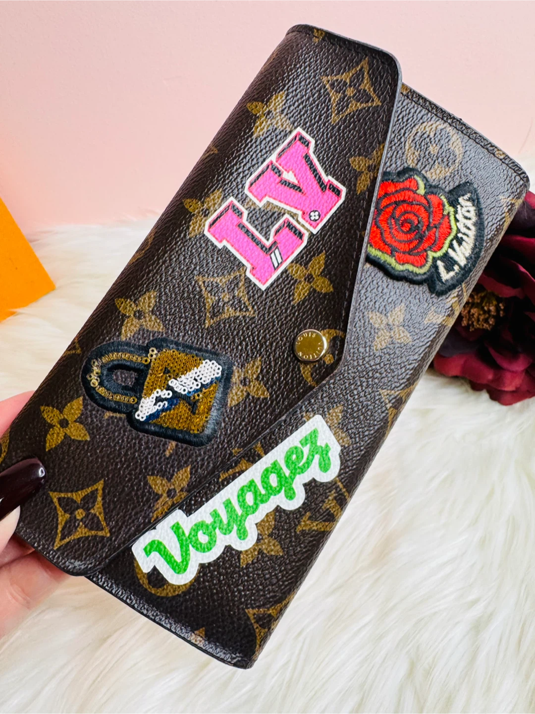 Louis Vuitton Monogram Wallet with Custom Patches - photo 2