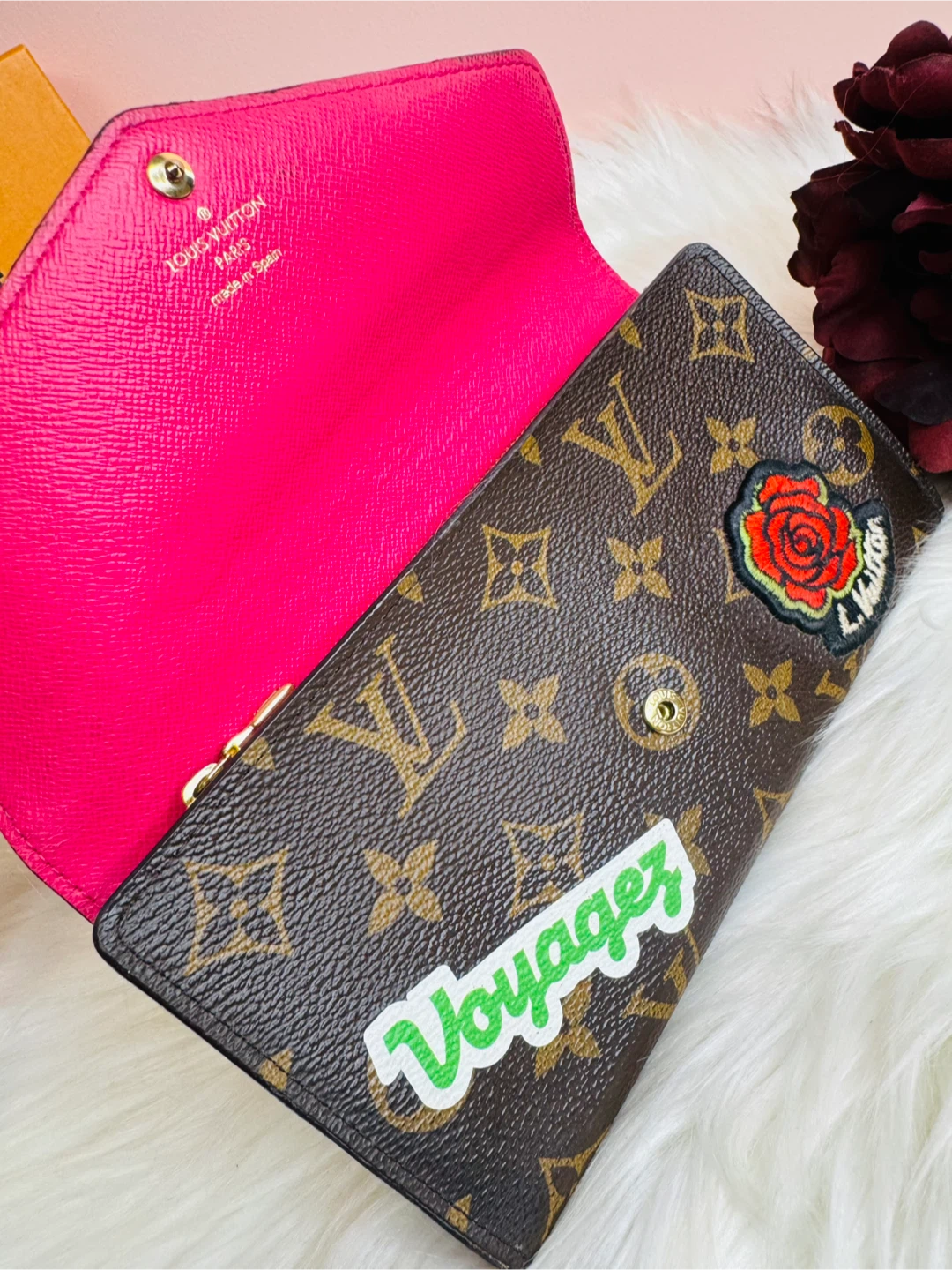 Louis Vuitton Monogram Wallet with Custom Patches - photo 5