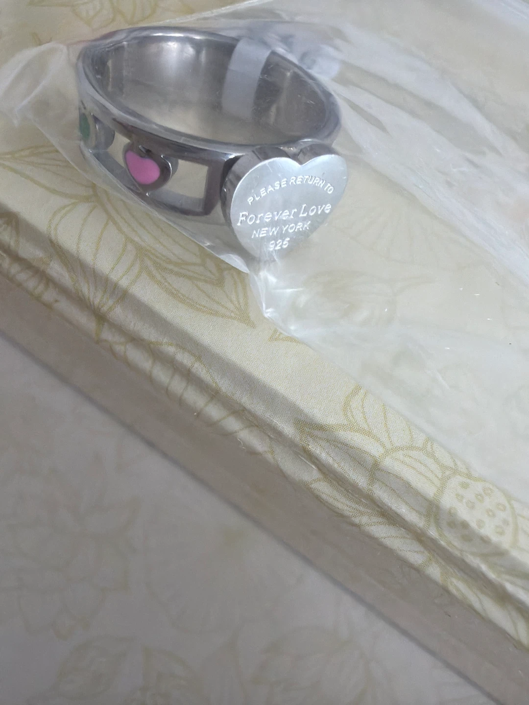 Silver Tone Heart Ring - Size 7 - photo 3