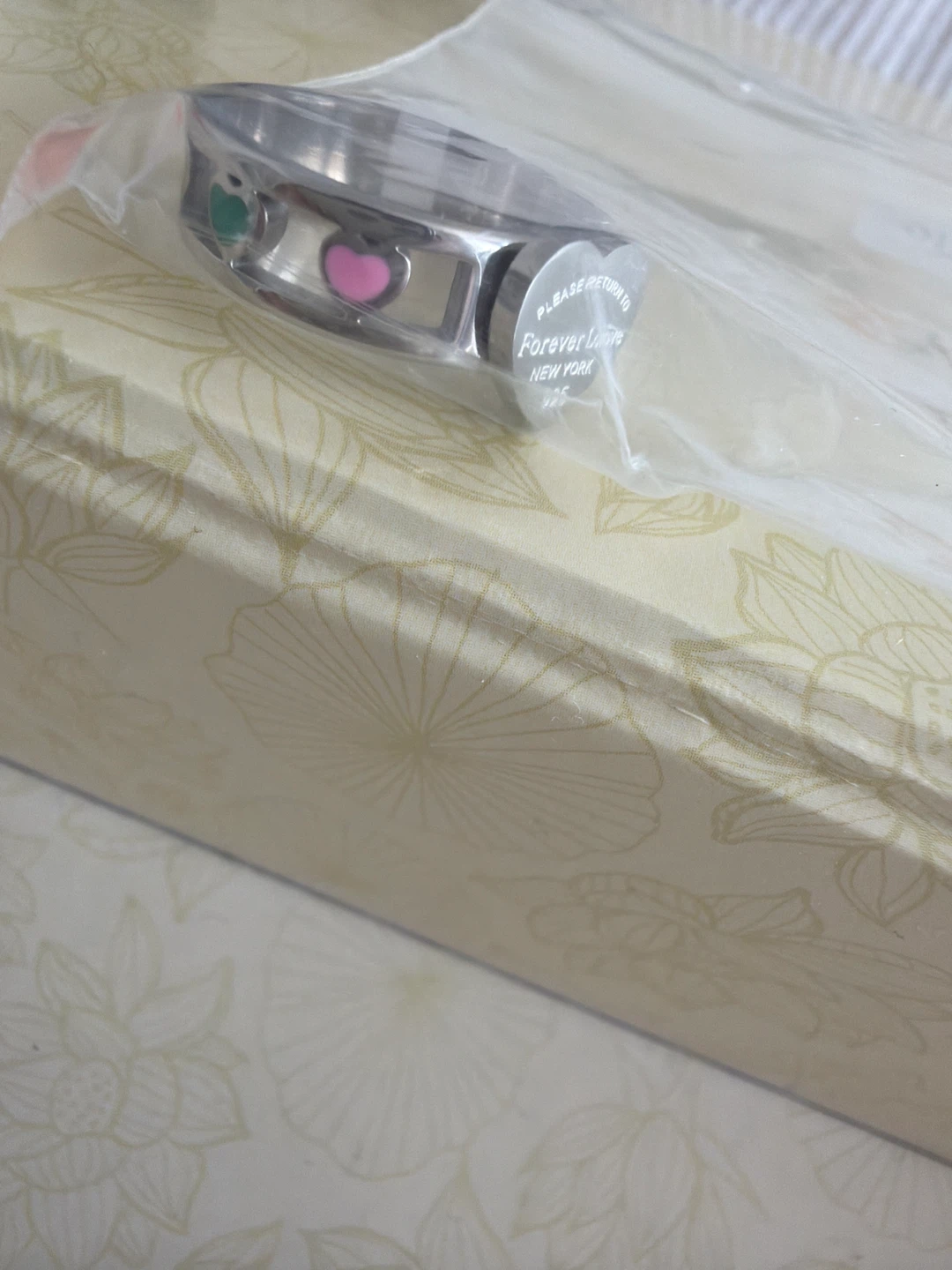 Silver Tone Heart Ring - Size 7 - photo 2