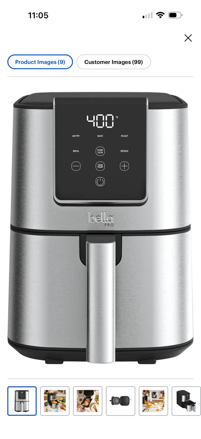 Bella Pro 4qt Slim Air Fryer