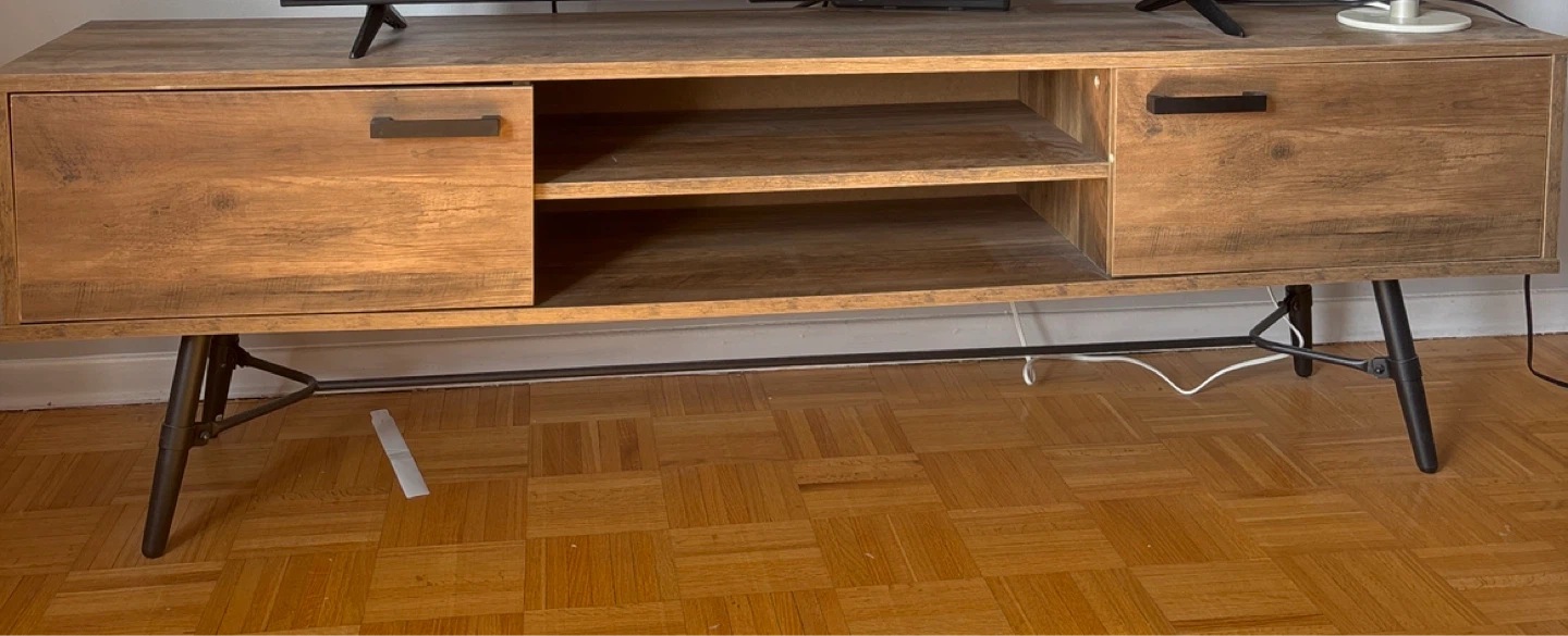 VERY GOOD CONDITION!!Rustic Wood TV Stand with Storage