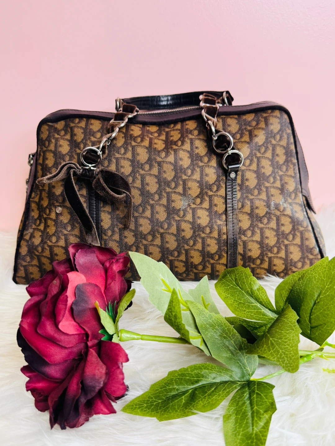 Christian Dior Monogram Canvas Boston Bag