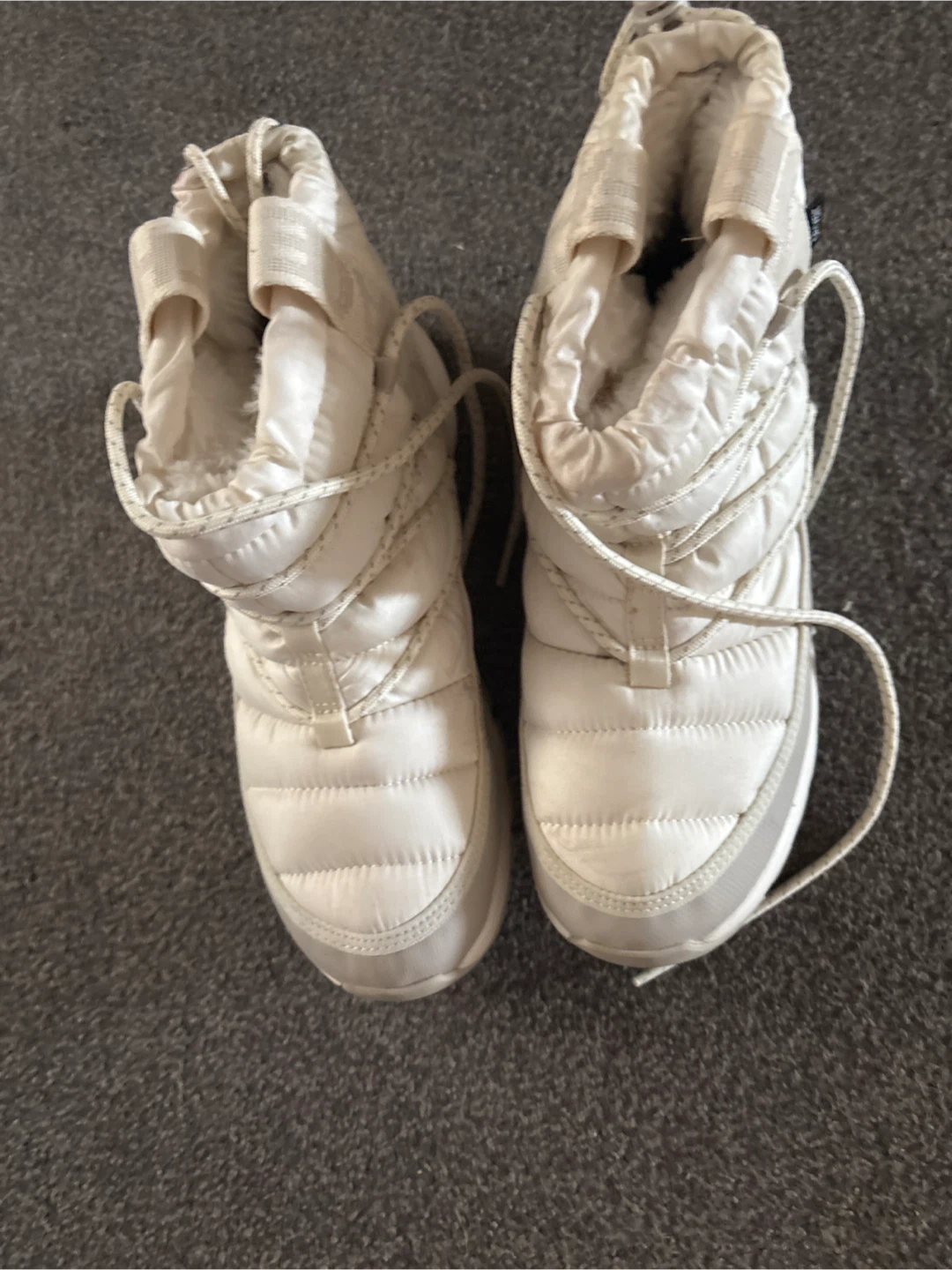 The North Face White Puffy Winter Boots