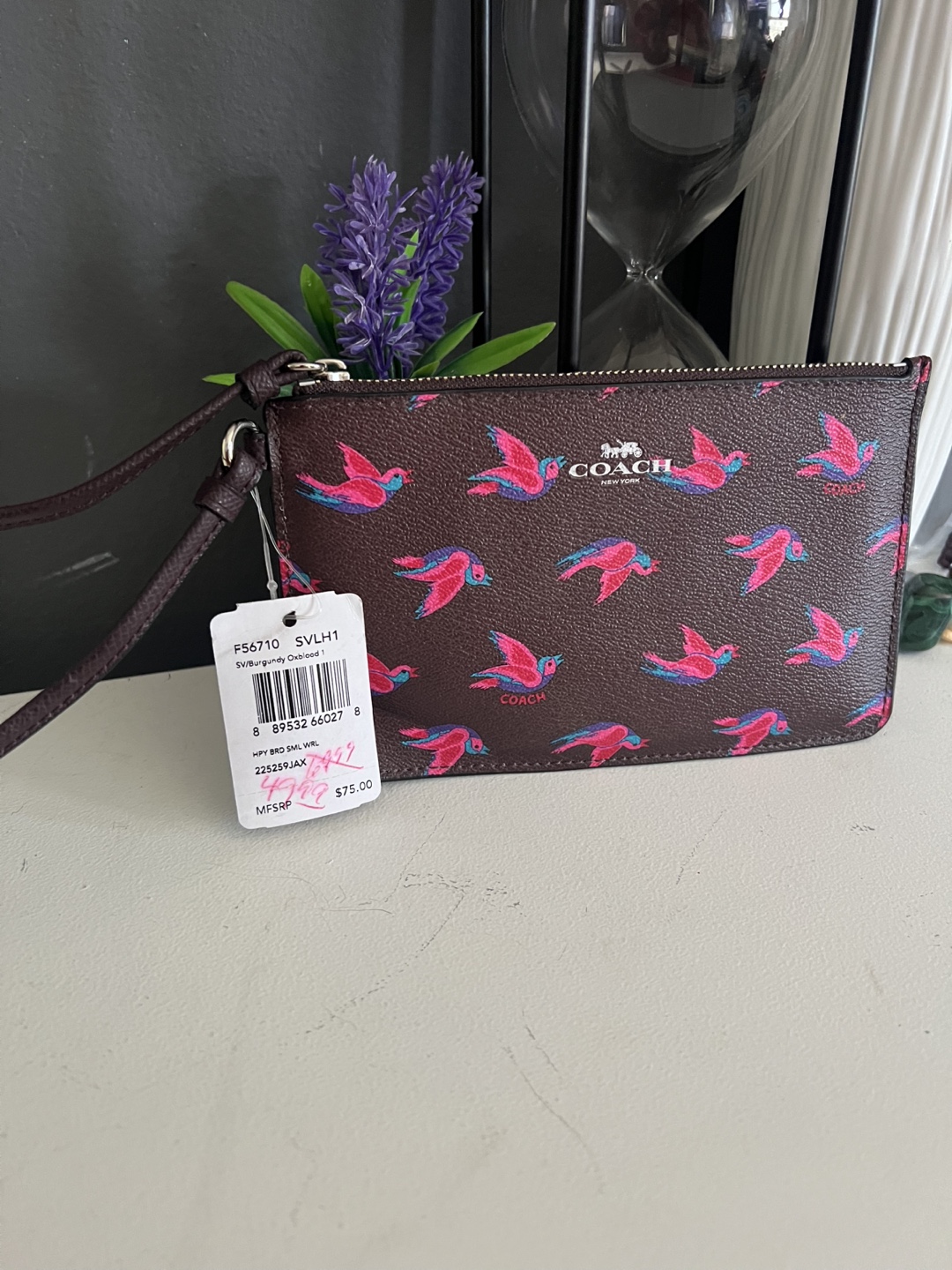 Coach Wristlet Brown Bird Print - photo 4