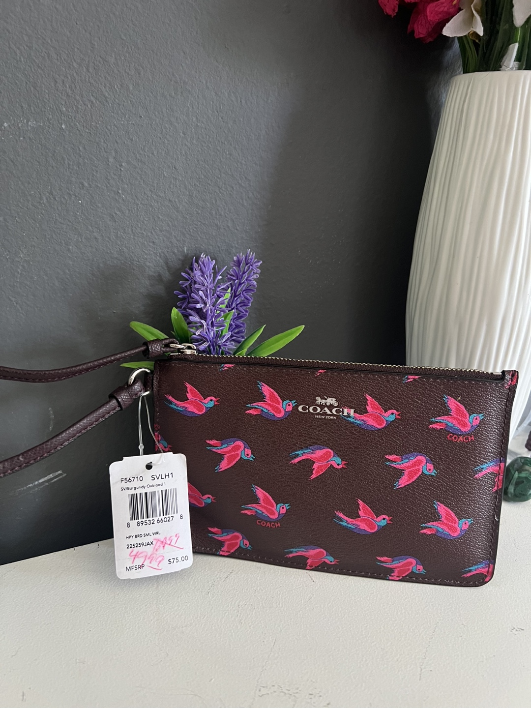 Coach Wristlet Brown Bird Print - photo 2