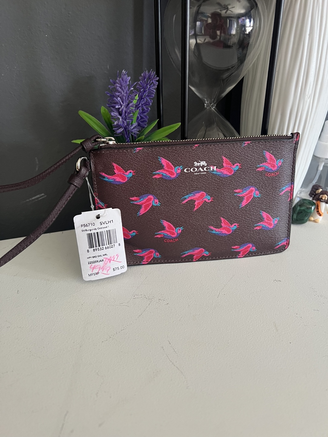 Coach Wristlet Brown Bird Print - photo 3