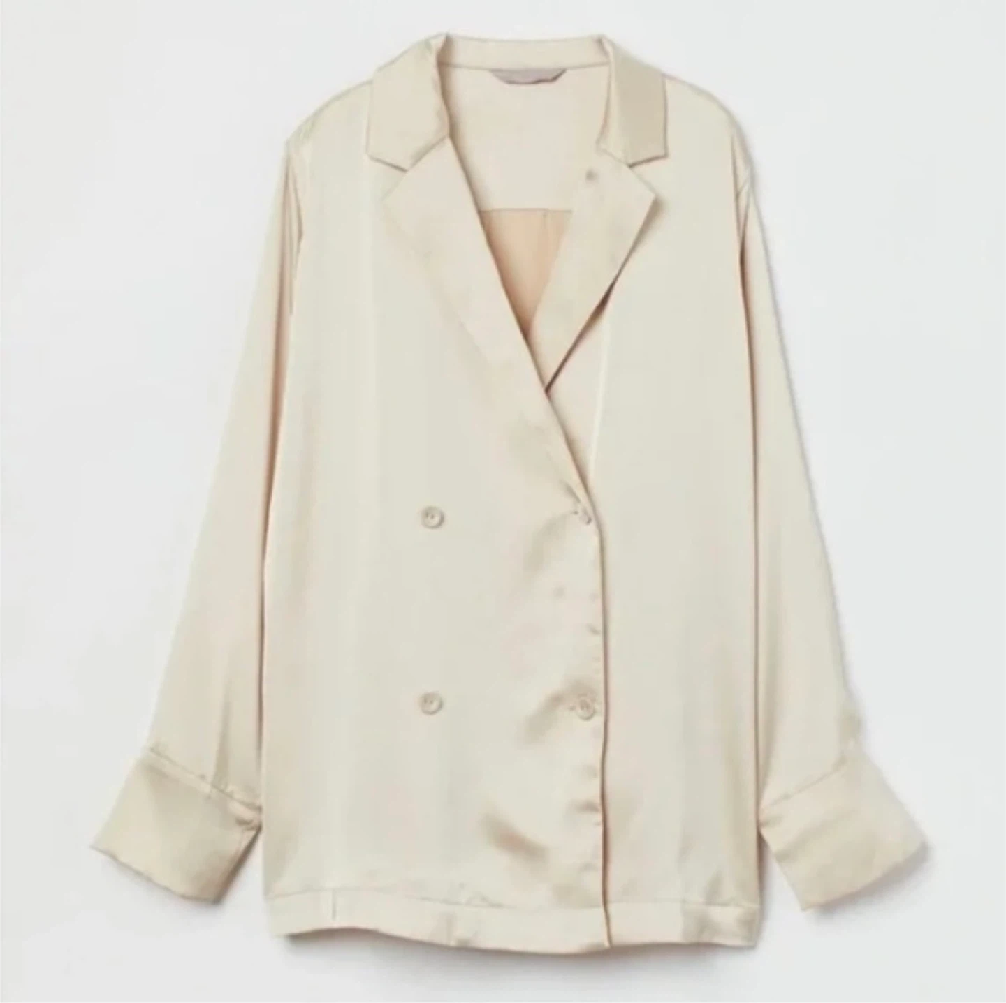 H&M Satin Double-Breasted Blazer