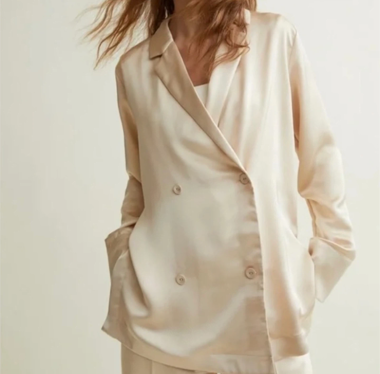 H&M Satin Double-Breasted Blazer - photo 2