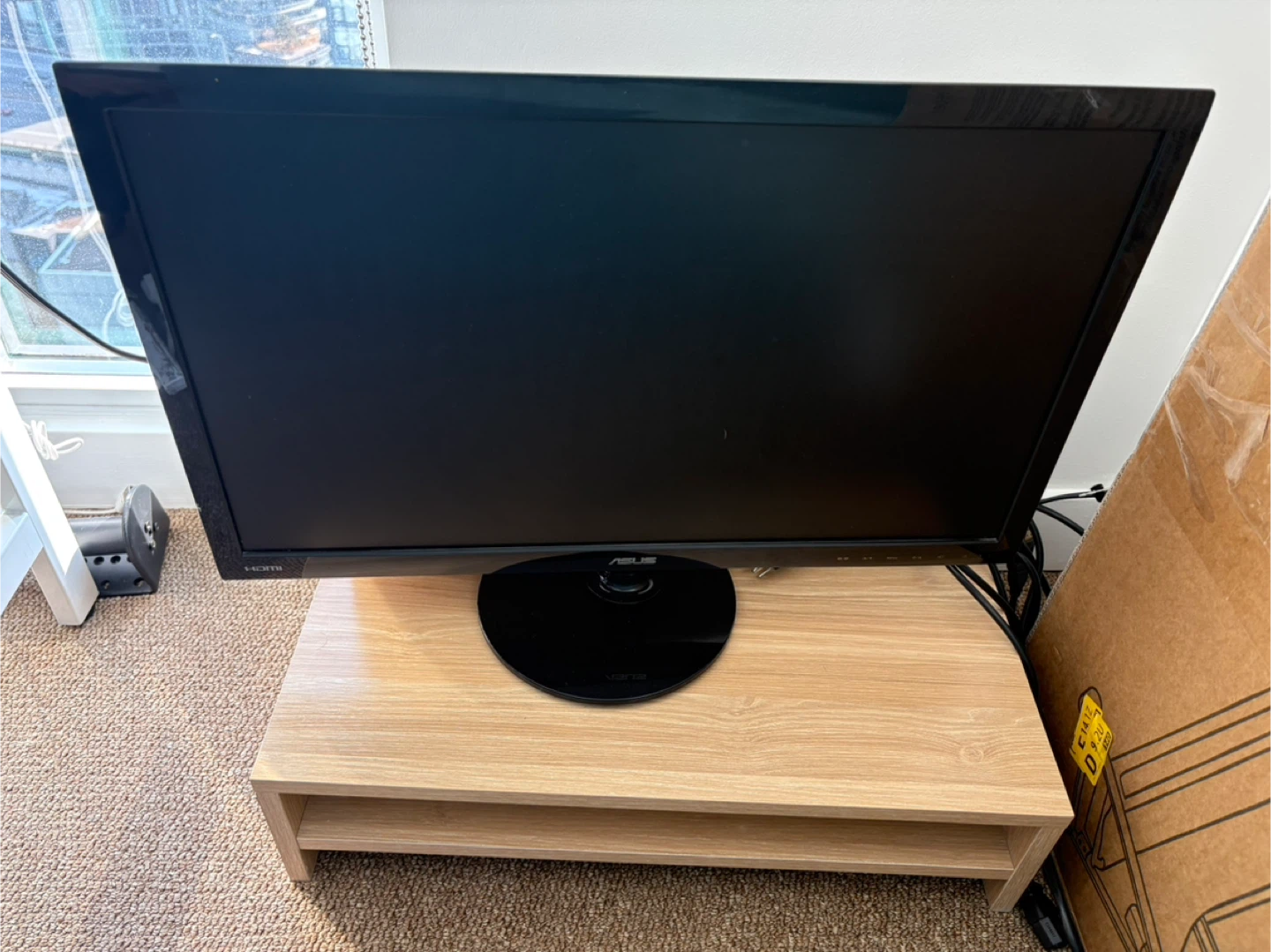 Wooden Monitor Stand with Shelf