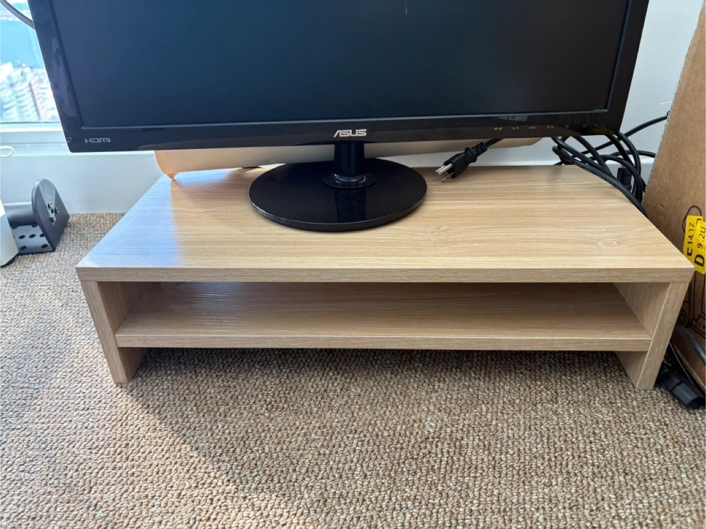Wooden Monitor Stand with Shelf - photo 2