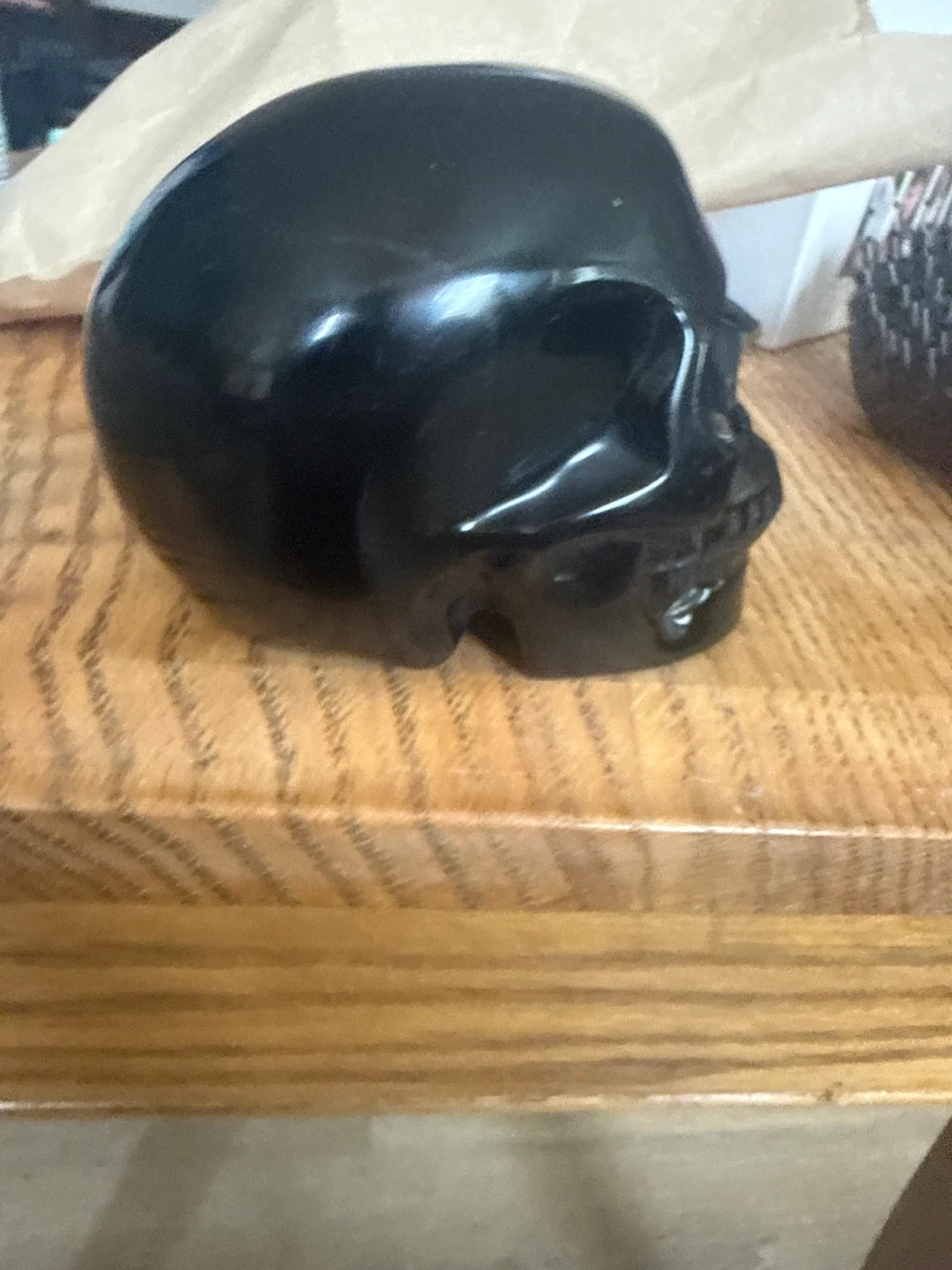 Obsidian Skull Figurine - photo 2